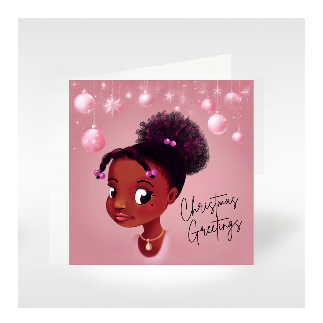 Nia Ballerina Black Girl Christmas Card