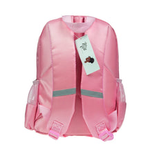 Back of pink rucksack. 